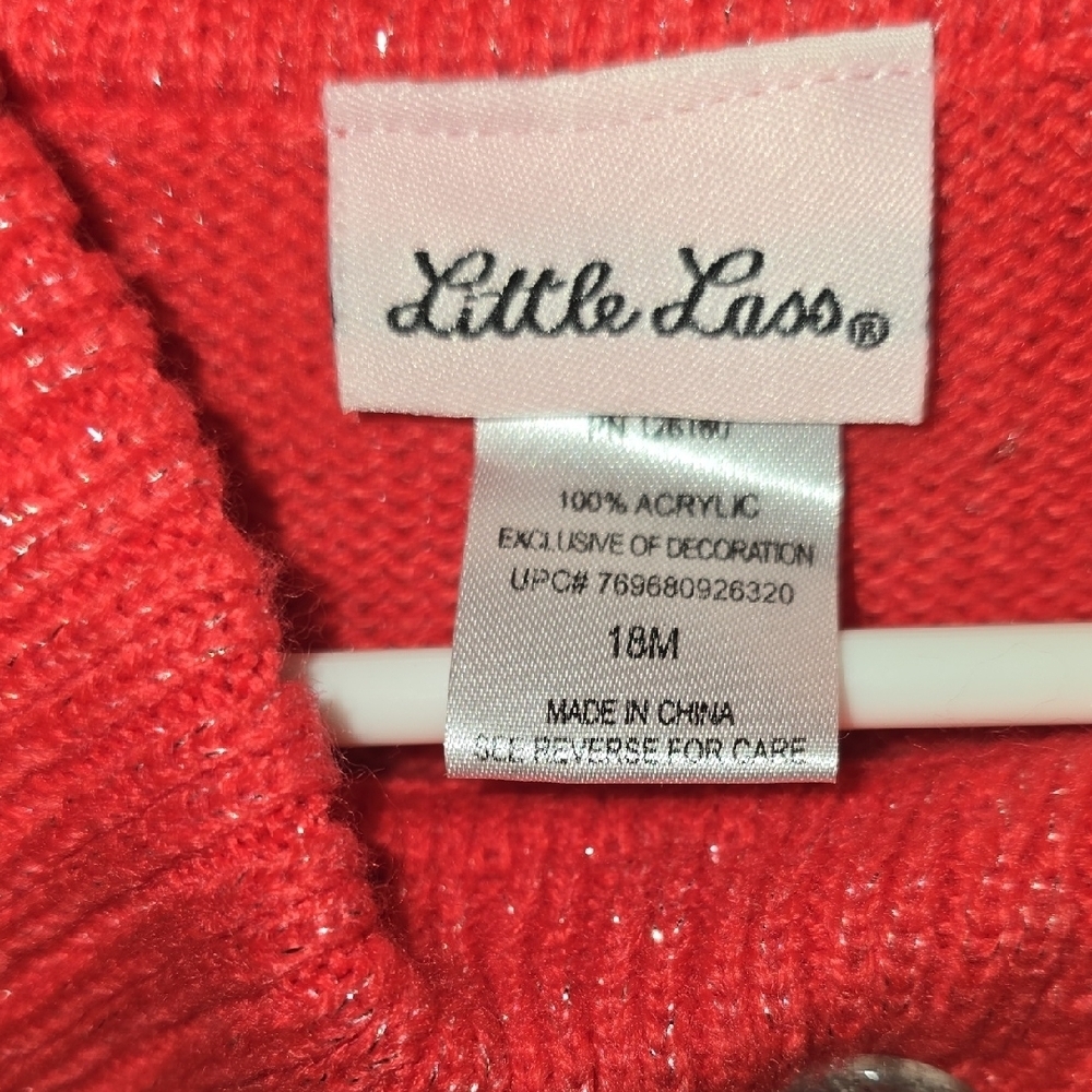 Charming Red Knit Kids Sweater with Buttons LOT R2 - Picture 2 of 6